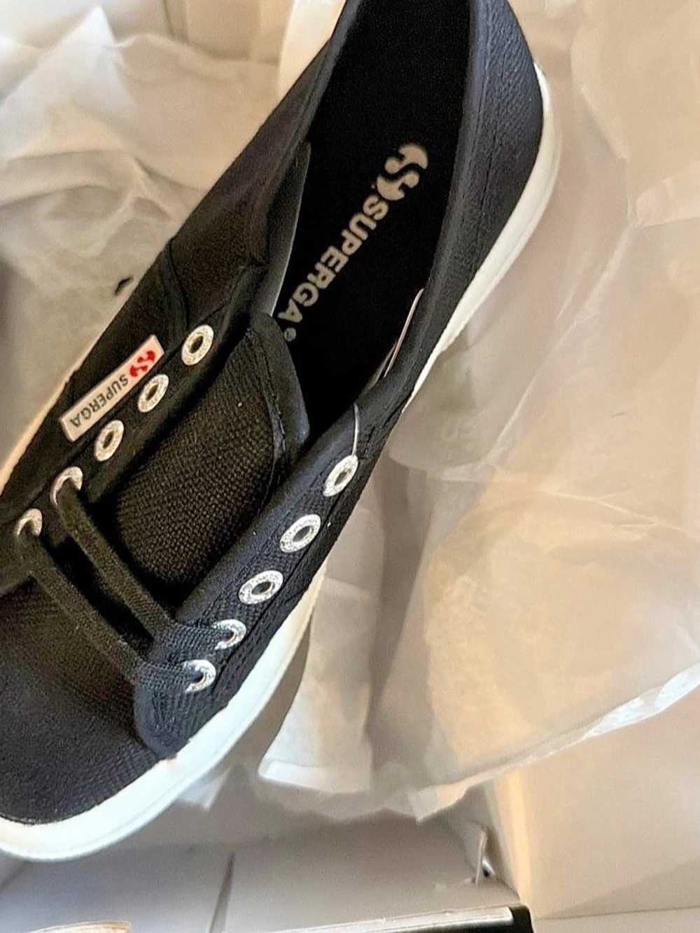 Superga 2750-COTU Classic Black & White US 5.5 NWT